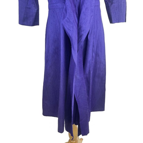 Vintage Anni Kuan Royal Purple Tie Waist Dress - Picture 6 of 10